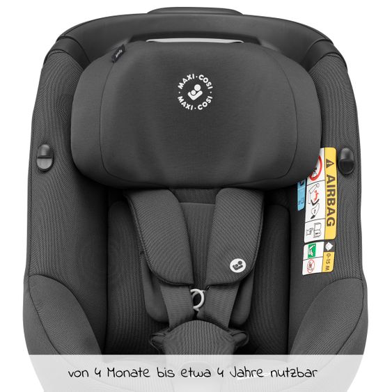 Maxi-Cosi Reboarder-Kindersitz AxissFix i-Size 360° 4 Monate-4 Jahre (61-105cm) Isofix,Sitzschoner,Organizer - Authentic Graphite