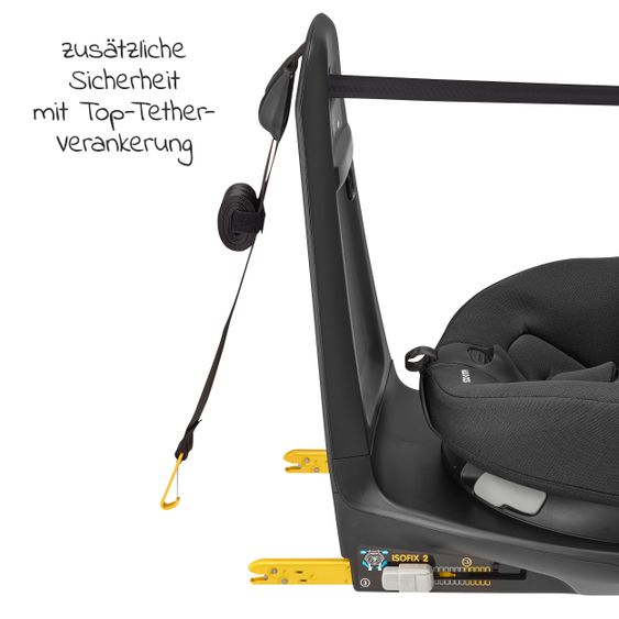 Maxi-Cosi Reboarder-Kindersitz AxissFix i-Size 360° drehbar 4 Monate-4 Jahre (61-105cm) Isofix-Basis - Authentic Graphite