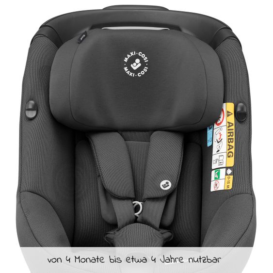 Maxi-Cosi Reboarder-Kindersitz AxissFix i-Size 360° drehbar 4 Monate-4 Jahre (61-105cm) Isofix-Basis - Authentic Graphite