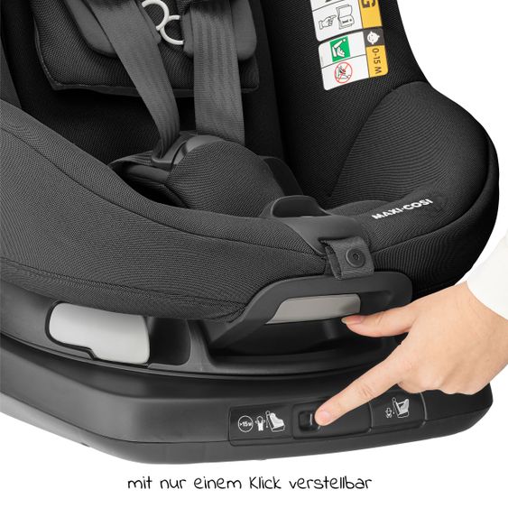 Maxi-Cosi Reboarder-Kindersitz AxissFix i-Size 360° drehbar 4 Monate-4 Jahre (61-105cm) Isofix-Basis - Authentic Graphite