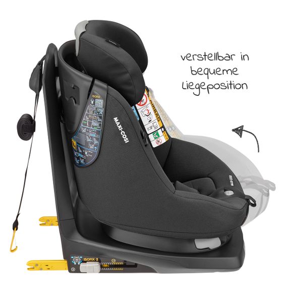 Maxi-Cosi Reboarder-Kindersitz AxissFix i-Size 360° drehbar 4 Monate-4 Jahre (61-105cm) Isofix-Basis - Authentic Graphite