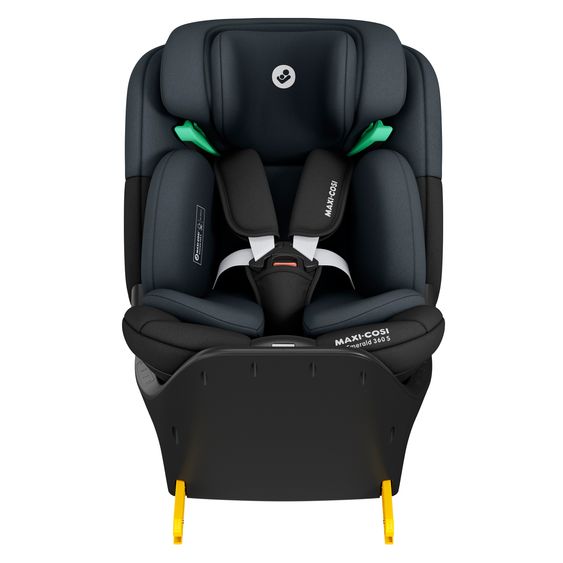 Maxi-Cosi Reboarder child seat Emerald S i-Size swivel from birth - 12 years (40 cm - 150 cm) with G-Cell side impact technology & Isofix base - Tonal Black