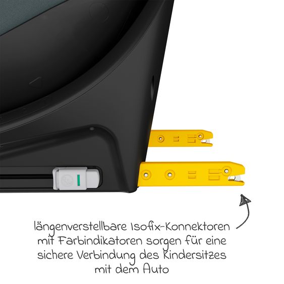 Maxi-Cosi Reboarder-Kindersitz Emerald 360 S i-Size drehbar ab Geburt - 12 Jahre (40 cm - 150 cm) mit G-Cell Seitenaufpralltechnologie & Isofix-Base - Tonal Graphite