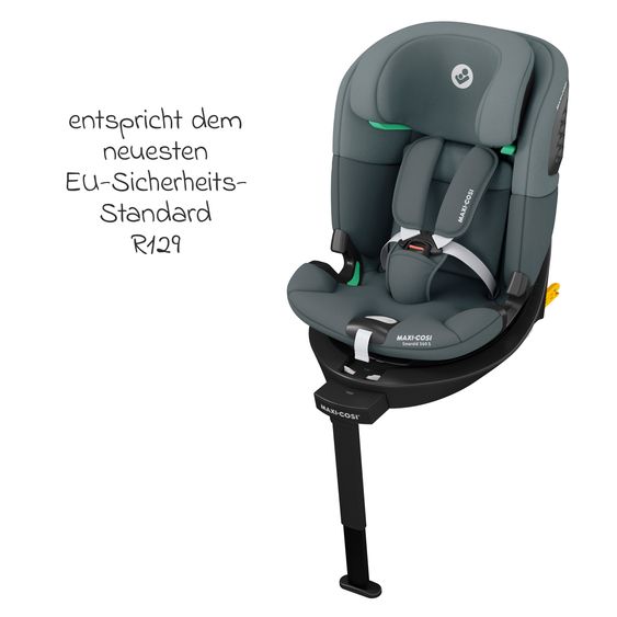 Maxi-Cosi Reboarder-Kindersitz Emerald 360 S i-Size drehbar ab Geburt - 12 Jahre (40 cm - 150 cm) mit G-Cell Seitenaufpralltechnologie & Isofix-Base - Tonal Graphite