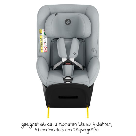 Maxi-Cosi Reboarder-Kindersitz Mica Eco i-Size drehbar ab 3 Monate - 4 Jahre (61 - 105 cm) mit Isofix-Basis - Authentic Grey