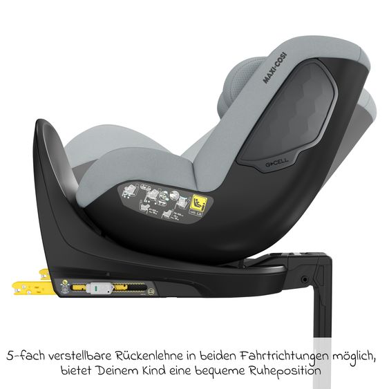 Maxi-Cosi Seggiolino Reboarder Mica Eco i-Size ruotabile da 3 mesi a 4 anni (40 - 105 cm) con base Isofix - Grigio Autentico