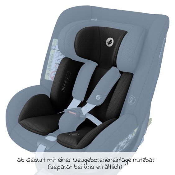 Maxi-Cosi Reboarder-Kindersitz Mica Eco i-Size drehbar ab 3 Monate - 4 Jahre (61 - 105 cm) mit Isofix-Basis - Authentic Grey