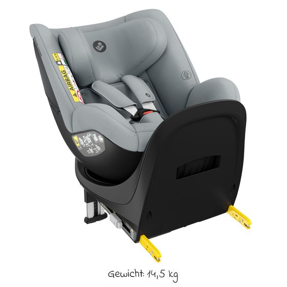 Maxi-Cosi Seggiolino Reboarder Mica Eco i-Size ruotabile da 3 mesi a 4 anni (40 - 105 cm) con base Isofix - Grigio Autentico