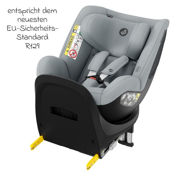 Maxi-Cosi Reboarder-Kindersitz Mica Eco i-Size drehbar ab 3 Monate - 4 Jahre (61 - 105 cm) mit Isofix-Basis - Authentic Grey