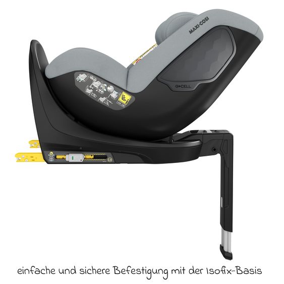 Maxi-Cosi Reboarder-Kindersitz Mica Eco i-Size drehbar ab 3 Monate - 4 Jahre (61 - 105 cm) mit Isofix-Basis - Authentic Grey