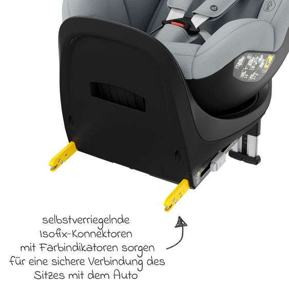 Maxi-Cosi Reboarder-Kindersitz Mica Eco i-Size drehbar ab 3 Monate - 4 Jahre (61 - 105 cm) mit Isofix-Basis - Authentic Grey