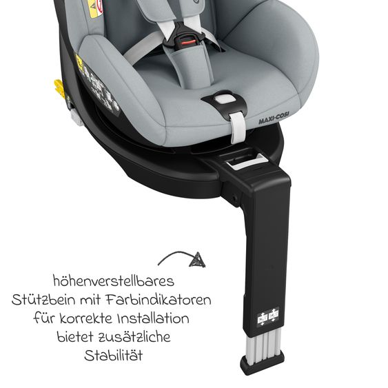 Maxi-Cosi Reboarder-Kindersitz Mica Eco i-Size drehbar ab 3 Monate - 4 Jahre (61 - 105 cm) mit Isofix-Basis - Authentic Grey