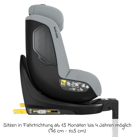 Maxi-Cosi Reboarder-Kindersitz Mica Eco i-Size drehbar ab 3 Monate - 4 Jahre (61 - 105 cm) mit Isofix-Basis - Authentic Grey