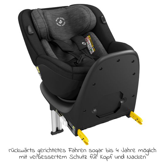 Maxi-Cosi Reboarder-Kindersitz Mica i-Size 360° drehbar ab Geburt-4 Jahre (40-105 cm) Isofix-Basis - Authentic Black