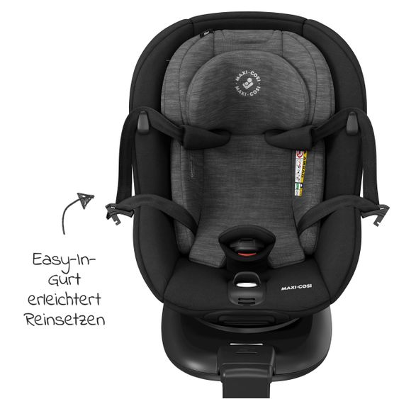 Maxi-Cosi Reboarder-Kindersitz Mica i-Size 360° drehbar ab Geburt-4 Jahre (40-105 cm) Isofix-Basis - Authentic Black