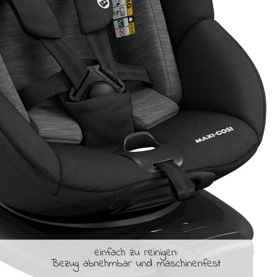 Maxi-Cosi Reboarder-Kindersitz Mica i-Size 360° drehbar ab Geburt-4 Jahre (40-105 cm) Isofix-Basis - Authentic Black