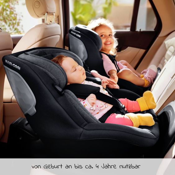 Maxi-Cosi Reboarder-Kindersitz Mica i-Size 360° drehbar ab Geburt-4 Jahre (40-105 cm) Isofix-Basis - Authentic Black