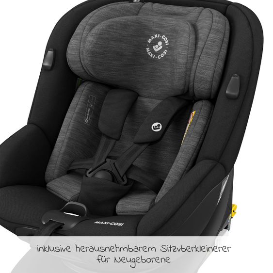 Maxi-Cosi Reboarder-Kindersitz Mica i-Size 360° drehbar ab Geburt-4 Jahre (40-105 cm) Isofix-Basis - Authentic Black