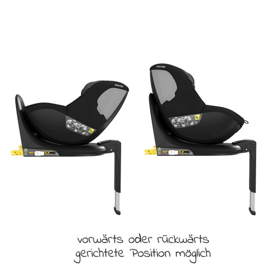Maxi-Cosi Reboarder-Kindersitz Mica i-Size 360° drehbar ab Geburt-4 Jahre (40-105 cm) Isofix-Basis - Authentic Black
