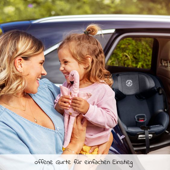 Maxi-Cosi Reboarder-Kindersitz Mica i-Size 360° drehbar ab Geburt-4 Jahre (40-105 cm) Isofix-Basis - Authentic Graphite