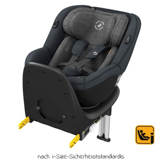 Maxi-Cosi Reboarder-Kindersitz Mica i-Size 360° drehbar ab Geburt-4 Jahre (40-105 cm) Isofix-Basis - Authentic Graphite