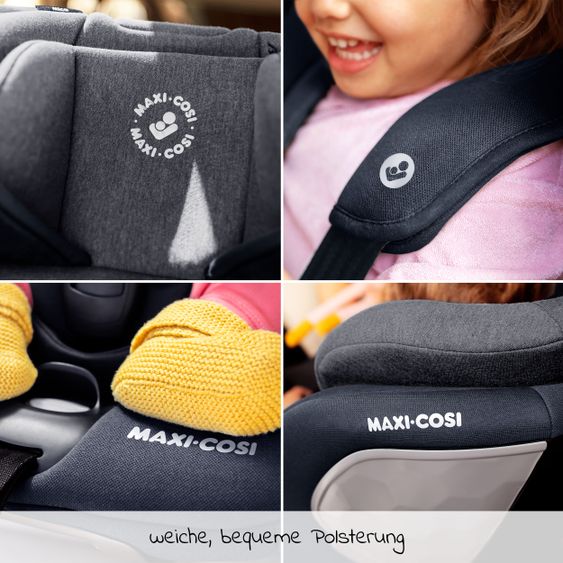 Maxi-Cosi Reboarder-Kindersitz Mica i-Size 360° drehbar ab Geburt-4 Jahre (40-105 cm) Isofix-Basis - Authentic Graphite