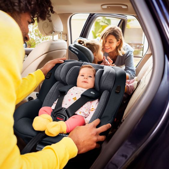 Maxi-Cosi Reboarder-Kindersitz Mica i-Size 360° drehbar ab Geburt-4 Jahre (40-105 cm) Isofix-Basis - Authentic Graphite
