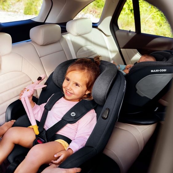 Maxi-Cosi Reboarder-Kindersitz Mica i-Size 360° drehbar ab Geburt-4 Jahre (40-105 cm) Isofix-Basis - Authentic Graphite