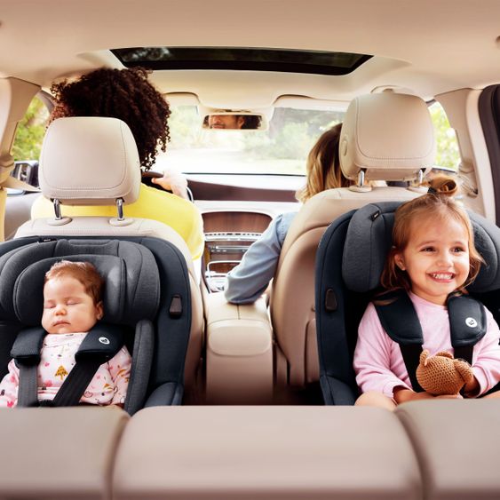 Maxi-Cosi Reboarder-Kindersitz Mica i-Size 360° drehbar ab Geburt-4 Jahre (40-105 cm) Isofix-Basis - Authentic Graphite