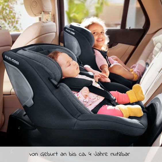 Maxi-Cosi Reboarder-Kindersitz Mica i-Size 360° drehbar ab Geburt-4 Jahre (40-105 cm) Isofix-Basis - Authentic Graphite