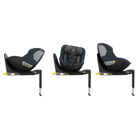 Maxi-Cosi Reboarder-Kindersitz Mica i-Size 360° drehbar ab Geburt-4 Jahre (40-105 cm) Isofix-Basis - Authentic Graphite