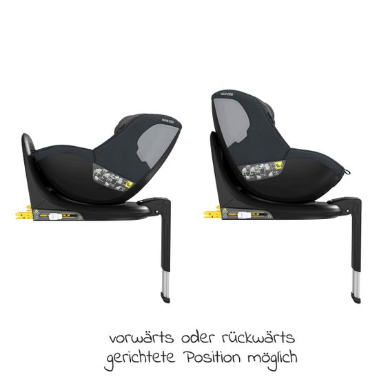 Maxi-Cosi Reboarder-Kindersitz Mica i-Size 360° drehbar ab Geburt-4 Jahre (40-105 cm) Isofix-Basis - Authentic Graphite