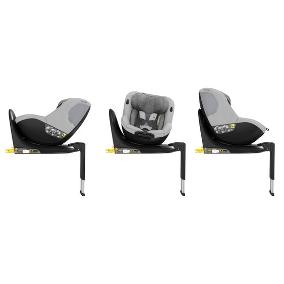 Maxi-Cosi Reboarder-Kindersitz Mica i-Size 360° Geburt-4 Jahre (40-105 cm) Isofix-Basis, Sitzschoner, Organizer - Authentic Grey