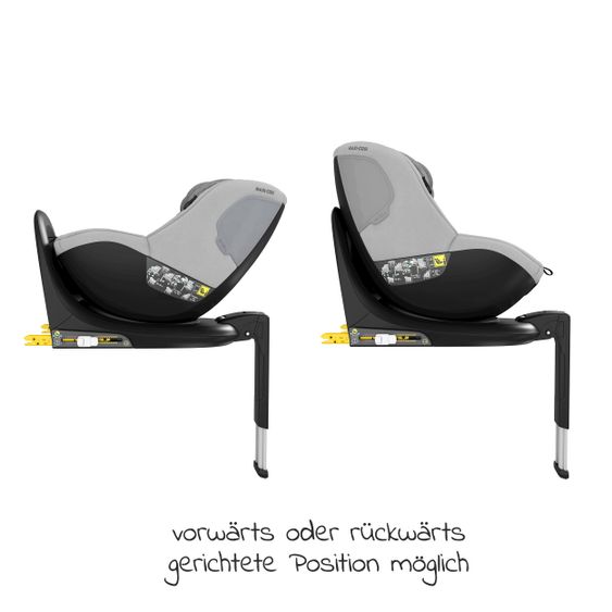 Maxi-Cosi Reboarder-Kindersitz Mica i-Size 360° Geburt-4 Jahre (40-105 cm) Isofix-Basis, Sitzschoner, Organizer - Authentic Grey