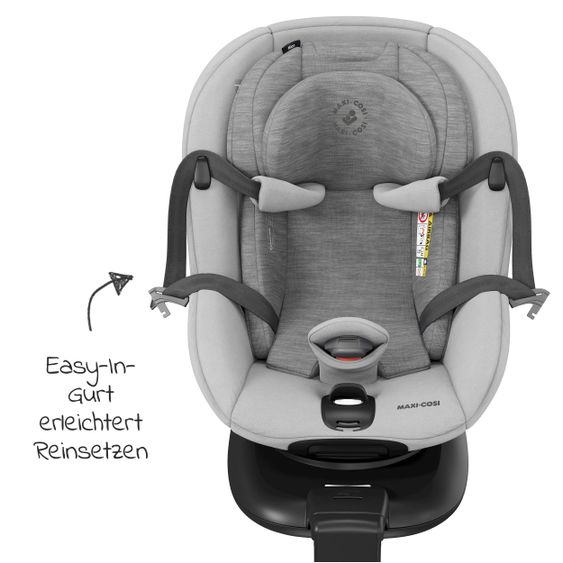Maxi-Cosi Reboarder-Kindersitz Mica i-Size 360° Geburt-4 Jahre (40-105 cm) Isofix-Basis, Sitzschoner, Organizer - Authentic Grey