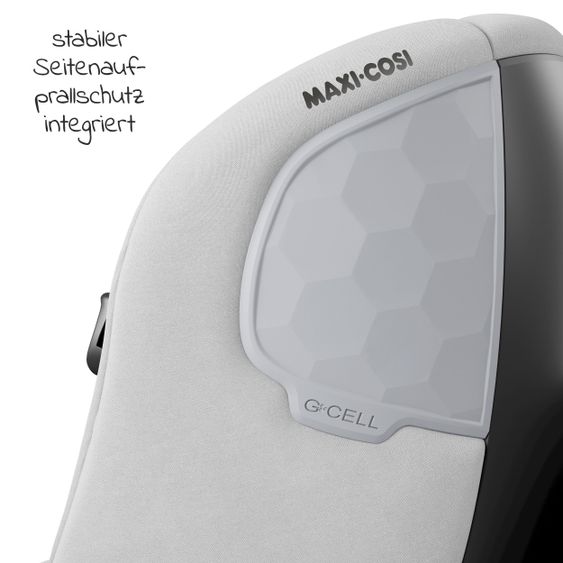 Maxi-Cosi Reboarder-Kindersitz Mica i-Size 360° Geburt-4 Jahre (40-105 cm) Isofix-Basis, Sitzschoner, Organizer - Authentic Grey