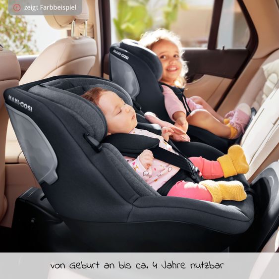 Maxi-Cosi Reboarder-Kindersitz Mica i-Size 360° Geburt-4 Jahre (40-105 cm) Isofix-Basis, Sitzschoner, Organizer - Authentic Grey