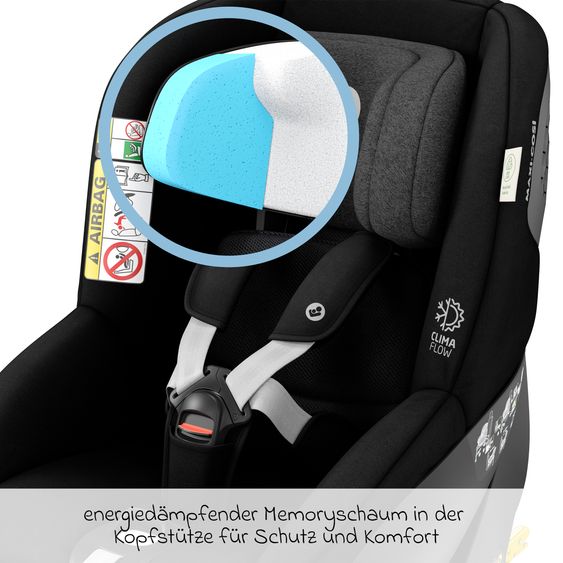 Maxi-Cosi Reboarder-Kindersitz Mica Pro Eco i-Size drehbar ab 0 Monate - 4 Jahre (40 cm - 105 cm) mit Isofix-Basis - Authentic Black