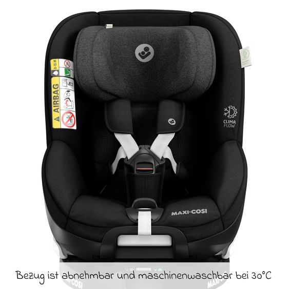 Maxi-Cosi Reboarder-Kindersitz Mica Pro Eco i-Size drehbar ab 0 Monate - 4 Jahre (40 cm - 105 cm) mit Isofix-Basis - Authentic Black