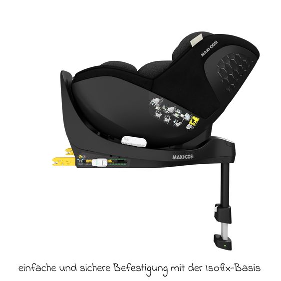 Maxi-Cosi Reboarder-Kindersitz Mica Pro Eco i-Size drehbar ab 0 Monate - 4 Jahre (40 cm - 105 cm) mit Isofix-Basis - Authentic Black