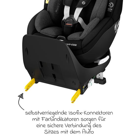 Maxi-Cosi Reboarder-Kindersitz Mica Pro Eco i-Size drehbar ab 0 Monate - 4 Jahre (40 cm - 105 cm) mit Isofix-Basis - Authentic Black