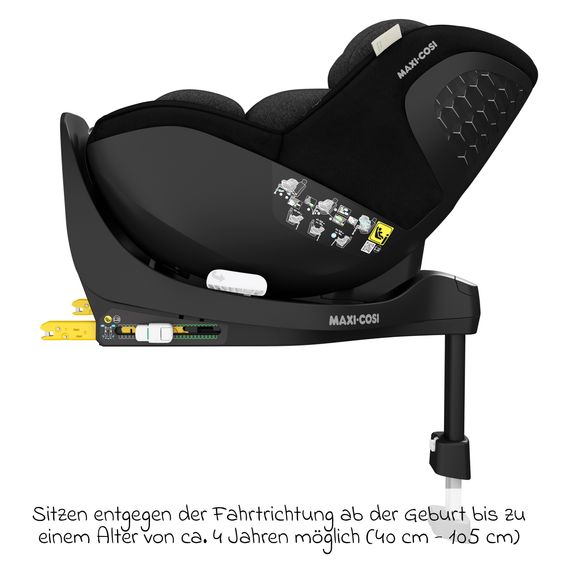 Maxi-Cosi Reboarder-Kindersitz Mica Pro Eco i-Size drehbar ab 0 Monate - 4 Jahre (40 cm - 105 cm) mit Isofix-Basis - Authentic Black