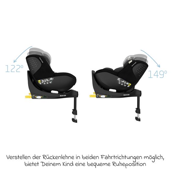 Maxi-Cosi Reboarder-Kindersitz Mica Pro Eco i-Size drehbar ab 0 Monate - 4 Jahre (40 cm - 105 cm) mit Isofix-Basis - Authentic Black