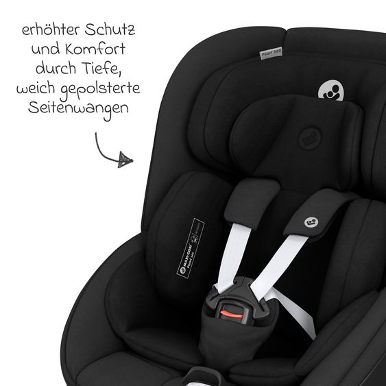 Maxi-Cosi Reboarder-Kindersitz Pearl 360 ab 3 Monate - 4 Jahre (61 cm - 105 cm) 0-17,4 kg drehbar mit G-Cell-Seitenaufprallschutz - Authentic Black