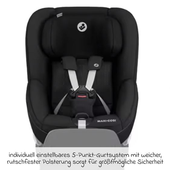 Maxi-Cosi Reboarder child seat Pearl 360 from 3 months - 4 years (61 cm - 105 cm) 0-17.4 kg swivel with G-Cell side impact protection - Authentic Black