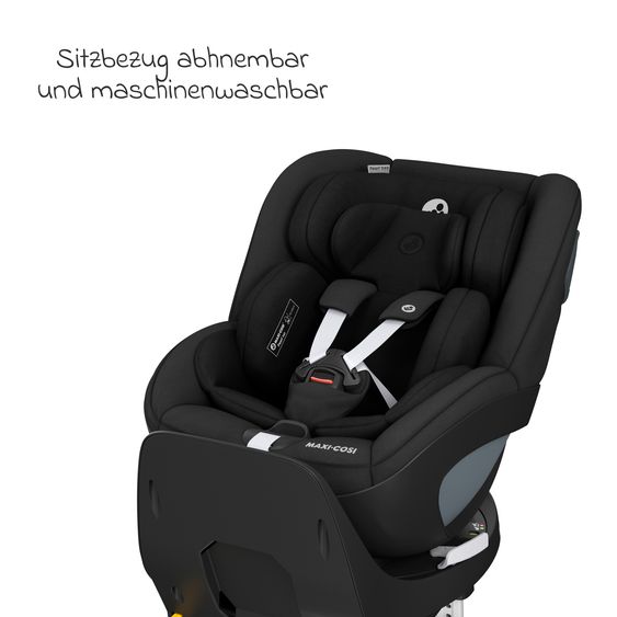 Maxi-Cosi Reboarder-Kindersitz Pearl 360 ab 3 Monate - 4 Jahre (61 cm - 105 cm) 0-17,4 kg drehbar mit G-Cell-Seitenaufprallschutz - Authentic Black