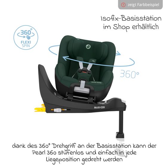 Maxi-Cosi Reboarder-Kindersitz Pearl 360 ab 3 Monate - 4 Jahre (61 cm - 105 cm) 0-17,4 kg drehbar mit G-Cell-Seitenaufprallschutz - Authentic Black