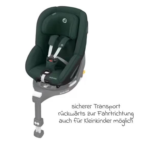 Maxi-Cosi Reboarder child seat Pearl 360 from 3 months - 4 years (61 cm - 105 cm) 0-17.4 kg swivel with G-Cell side impact protection - Authentic Green