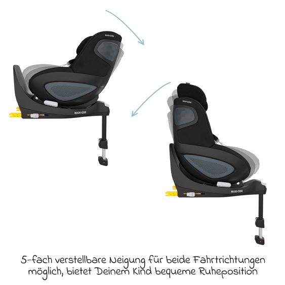 Maxi-Cosi Reboarder-Kindersitz Pearl 360 drehbar ab 3 Monate - 4 Jahre (61 cm - 105 cm) 0-17,4 kg inkl. Isofix-Basis FamilyFix 360 & Rückenlehnenschutz - Authentic Black