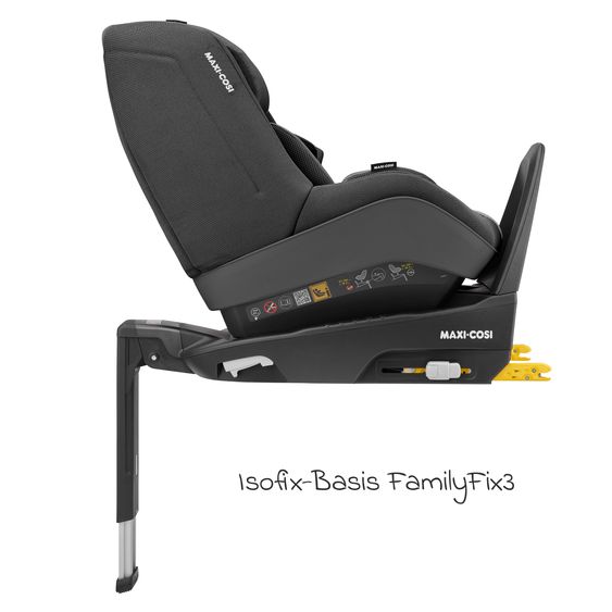 Maxi-Cosi Reboarder-Kindersitz Pearl Pro 2 i-Size ab 6 Monate - 4 Jahre (67 cm - 105 cm) inkl. FamilyFix 3 i-Size Base - Authentic Black